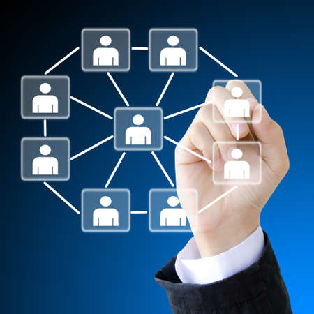 Hand drawing social networkの写真素材