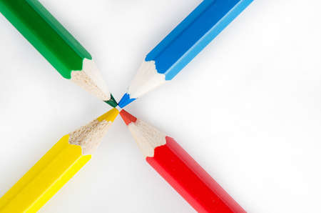 Colour pencils on white background - can use for background.