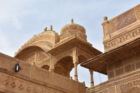 beautiful building architecture of jaisalmer reflect through cityscape of jaisalmer rajasthanのeditorial素材