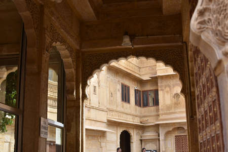 beautiful building architecture of jaisalmer reflect through cityscape of jaisalmer rajasthanのeditorial素材