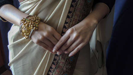 beautiful indian ethnic jewellery designs with modelの写真素材