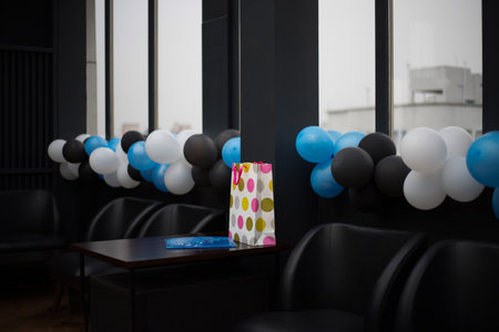 christmas gifts collection lying on a tableの写真素材