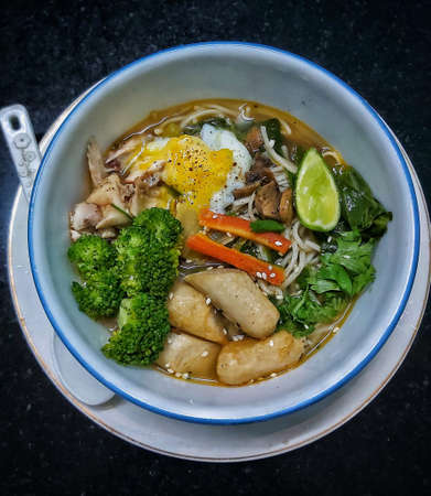 Thukpa is a Tibetan noodle soup, which originated in the eastern part of Tibetの写真素材