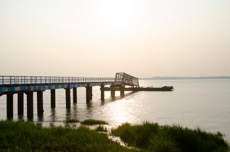 jetty of gosaba sundarban west bengalの写真素材