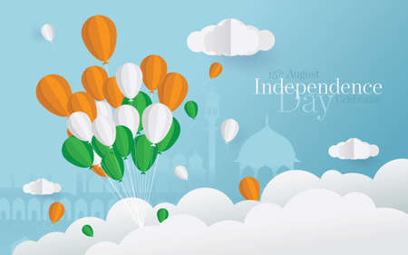 15th August Indian Independence Day Celebration Background Designのイラスト素材