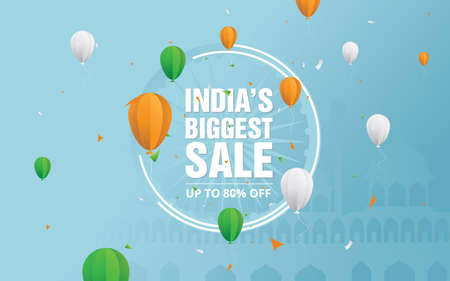 Indian Independence Day Sale Background Template Designのイラスト素材