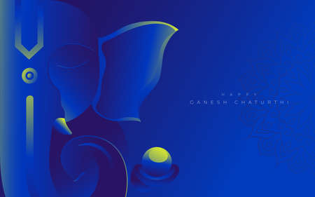 Indian Religious Festival Ganesh Chaturthi Background with Lord Ganeshaのイラスト素材