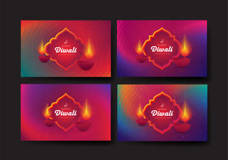 Happy Diwali Festival Greeting Background Template Vector Illustrationのイラスト素材