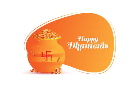 Happy Dhanteras festival vector designのイラスト素材