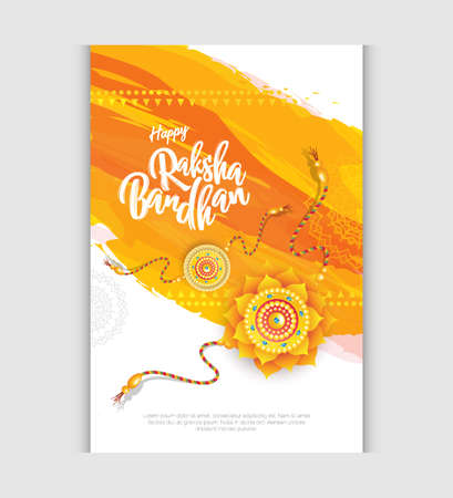 Happy Raksha Bandhan Sticker Banner Design Template Vector Illustrationのイラスト素材