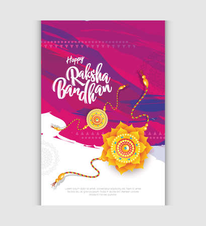 Happy Raksha Bandhan Sticker Banner Design Template Vector Illustrationのイラスト素材