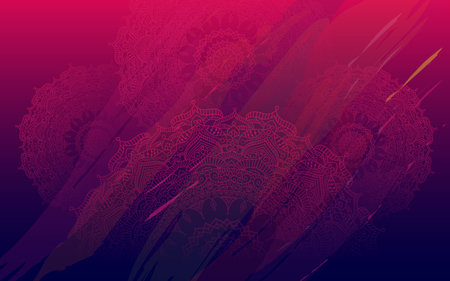 Ethnic Ornamental Floral Background - Round Mandala Ornamental Backgroundのイラスト素材