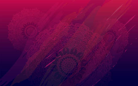 Ethnic Ornamental Floral Background - Round Mandala Ornamental Backgroundのイラスト素材