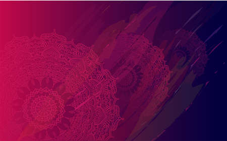 Ethnic Ornamental Floral Background - Round Mandala Ornamental Backgroundのイラスト素材