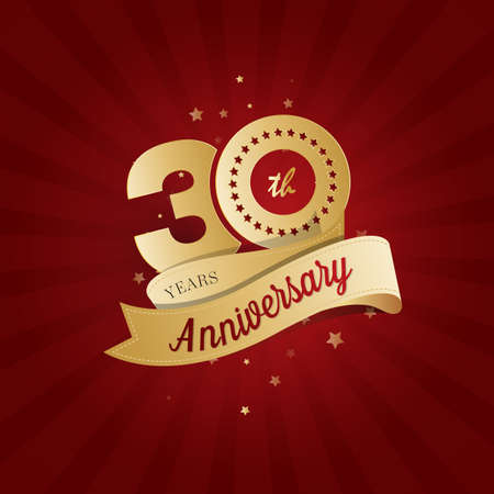 30th Year Aniversary Background Design Template - 30th Year label Designのイラスト素材