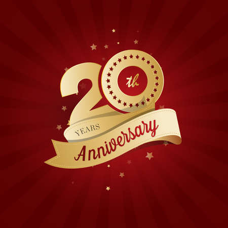20th Year Aniversary Background Design Template - 20th Year label Designのイラスト素材