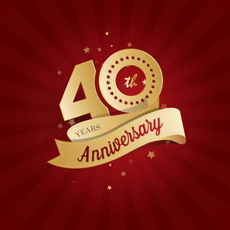 40th Year Aniversary Background Design Template - 40th Year label Designのイラスト素材