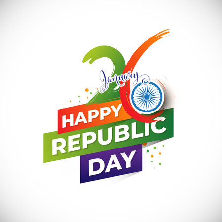 26th January Indian Republic Day Greeting Background Templateのイラスト素材