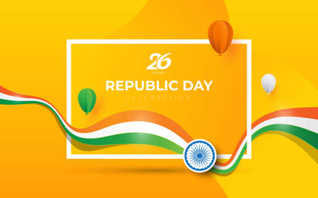 Happy Republic Day Celebration Greeting Design Templateのイラスト素材