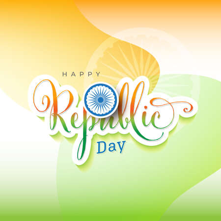 Happy Republic Day Celebration Greeting Design Templateのイラスト素材