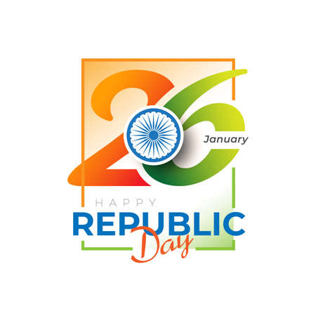 26th January Indian Republic Day Greeting Background Templateのイラスト素材