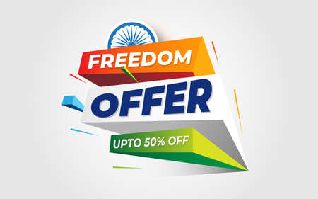 Indian Independence Day Big Sale, Offer Background Design Templateのイラスト素材