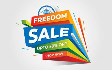 Indian Republic Day Big Sale Background Design Layout Templateのイラスト素材