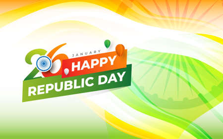 Happy Republic Day Celebration Greeting Design Templateのイラスト素材