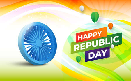 Indian Republic Day Wish Greeting Background Templateのイラスト素材