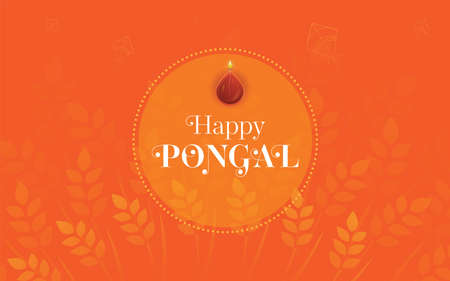 Happy Pongal Festival Background Design Templateのイラスト素材