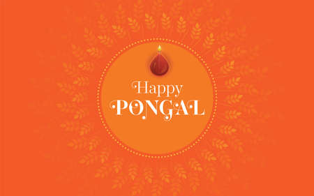 Happy Pongal Festival Background Design Templateのイラスト素材