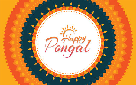Happy Pongal Festival Background Design Templateのイラスト素材