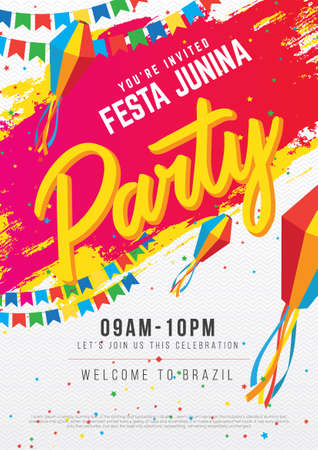 Festa Junina Poster Design Background Template A4 Sizeのイラスト素材