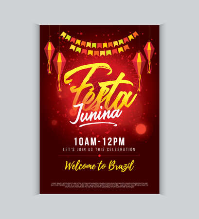 Festa Junina Poster Design Background Template A4 Sizeのイラスト素材