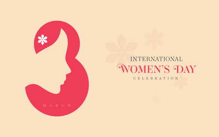 International Women's Day. 8 March. Woman face silhouette. Vector illustrationのイラスト素材