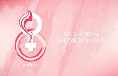 International Women's Day. 8 March. Woman face silhouette. Vector illustrationのイラスト素材