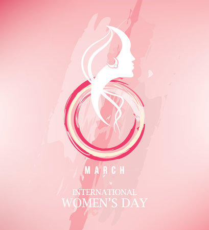 International Women's Day. 8 March. Woman face silhouette. Vector illustrationのイラスト素材