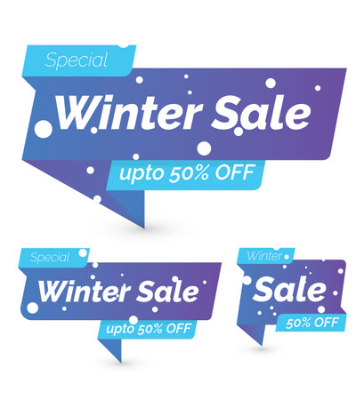 Winter Sale banner template design, Big Sale special offer. end of season special offer banner. vector illustration.のイラスト素材
