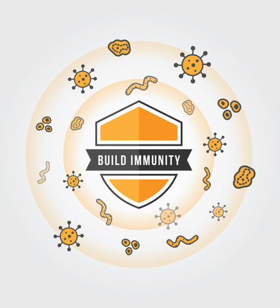 Virus and bacteria icons set. Virus, bacteria, microbe, virus, microbe. Vector illustrationのイラスト素材