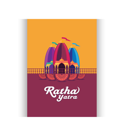 Ratha Yatra vector illustration design, Happy Ratha Yatra festival backgroundのイラスト素材