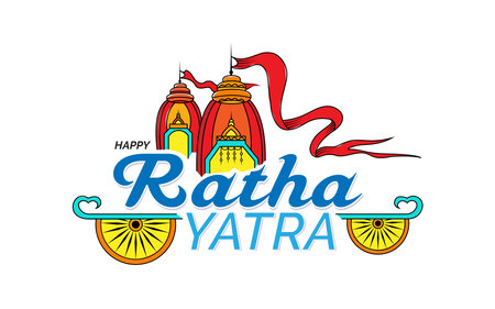 Ratha Yatra vector illustration design, Happy Ratha Yatra festival backgroundのイラスト素材
