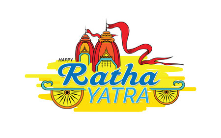 Ratha Yatra vector illustration design, Happy Ratha Yatra festival backgroundのイラスト素材