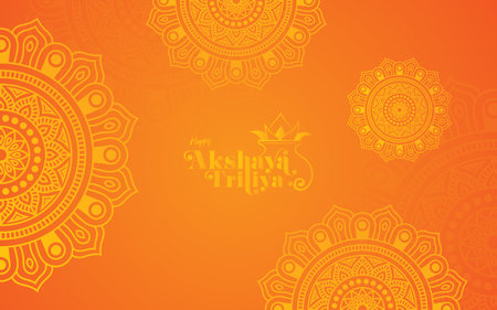 Happy Akshaya Tritiya Festival Greeting Background Design Template Vector Illustrationのイラスト素材
