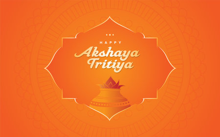 Happy Akshaya Tritiya Background Design Template Vector Illustrationのイラスト素材