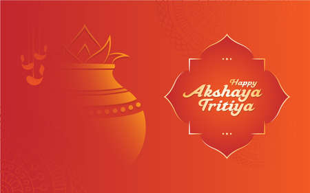 Happy Akshaya Tritiya Background Design Template Vector Illustrationのイラスト素材