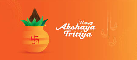 Happy Akshaya Tritiya Background Design Template Vector Illustrationのイラスト素材
