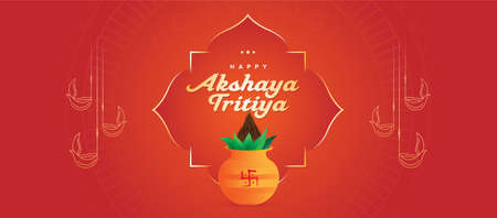 Happy Akshaya Tritiya Background Design Template Vector Illustrationのイラスト素材