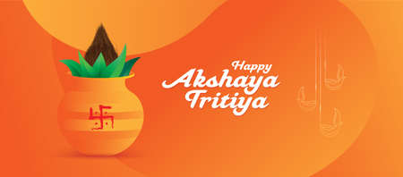 Happy Akshaya Tritiya Background Design Template Vector Illustrationのイラスト素材