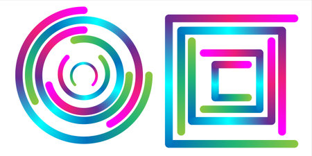 Dynamic Colorful Line Art Abstract Compositionのイラスト素材