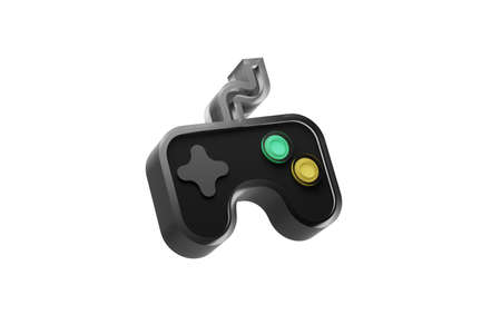 3D Isolated Gamepad Player Gaming Controller Render Illustration on White Background